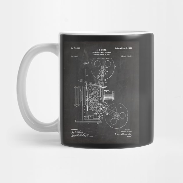 Film Camera Patent - Film Lover Cinema Student Art - Black Chalkboard by patentpress